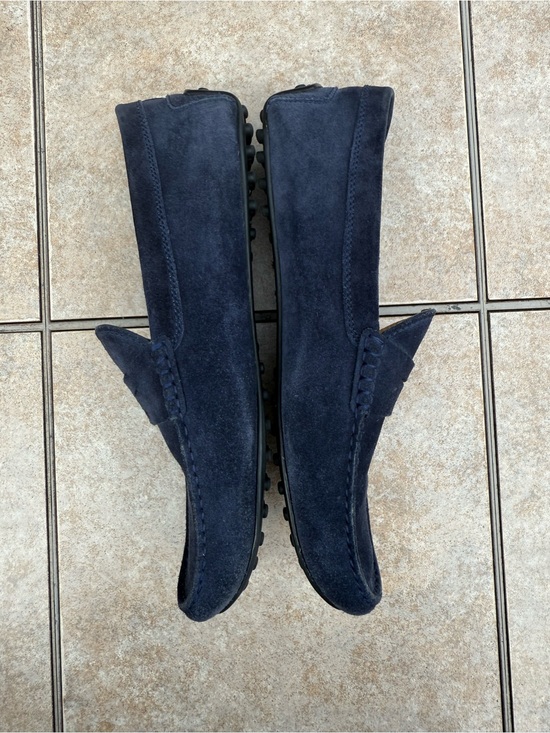 Tod\'s Gommino Navy Suede Driving Loafers